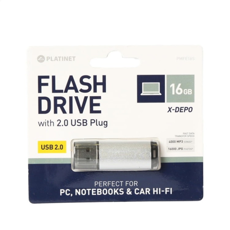 Platinet pendrive USB 2.0 X-Depo 16GB Silver